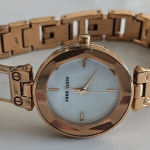 Anne Klein Quartz White Mother of Pearl Dial Watch With New Battery